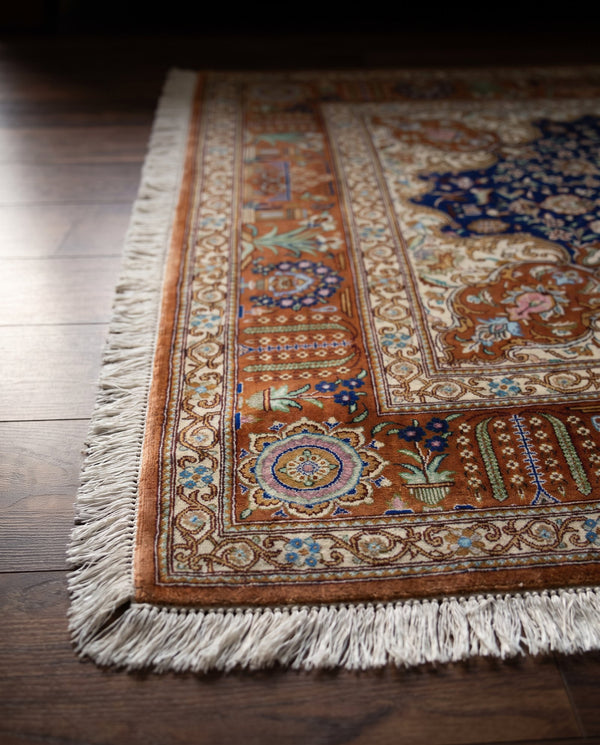 Extremely Fine Silk Qom by Master Mohammad Jamshidi