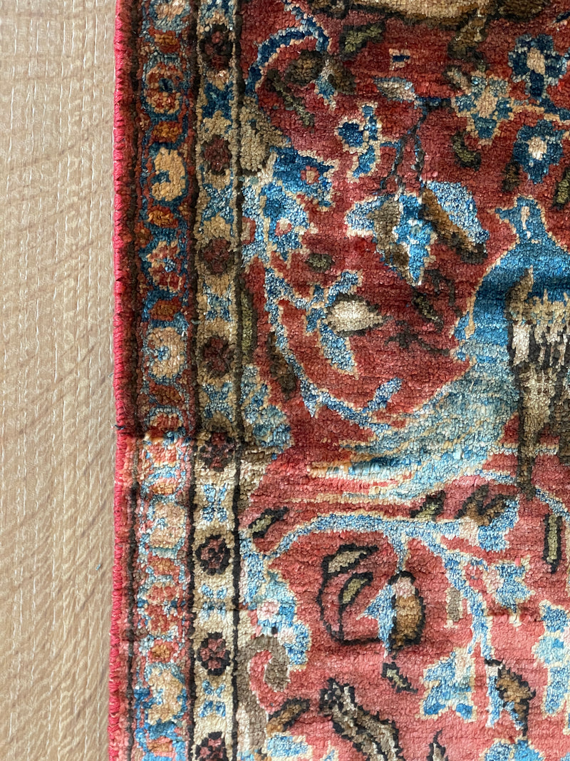 Antique Silk Kashan Prayer Rug (Late 19th Century)