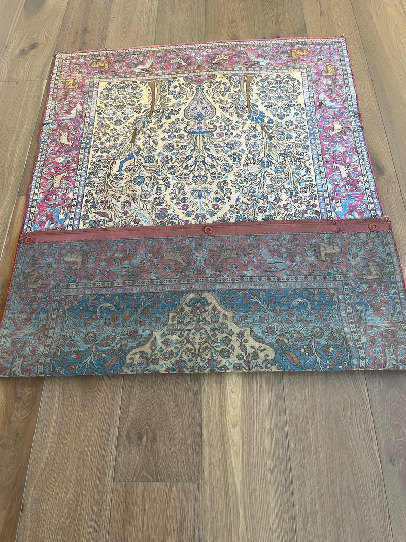 Antique Silk Kashan Prayer Rug (Late 19th Century)