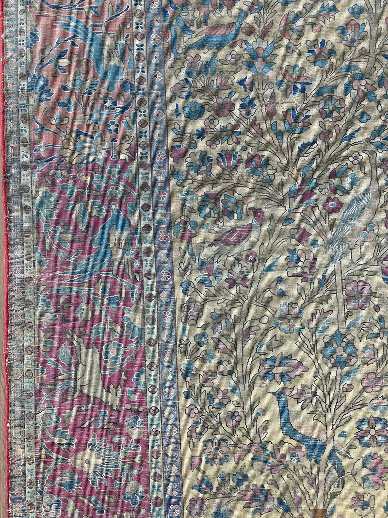 Antique Silk Kashan Prayer Rug (Late 19th Century)