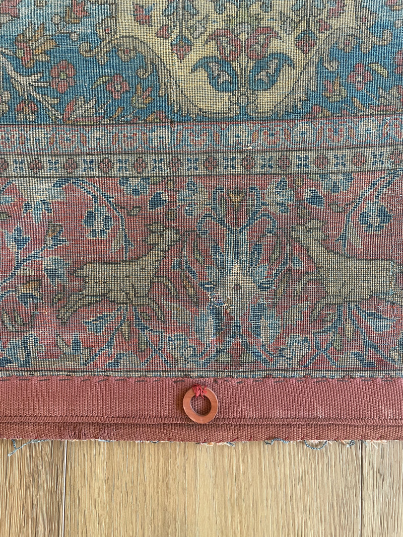 Antique Silk Kashan Prayer Rug (Late 19th Century)