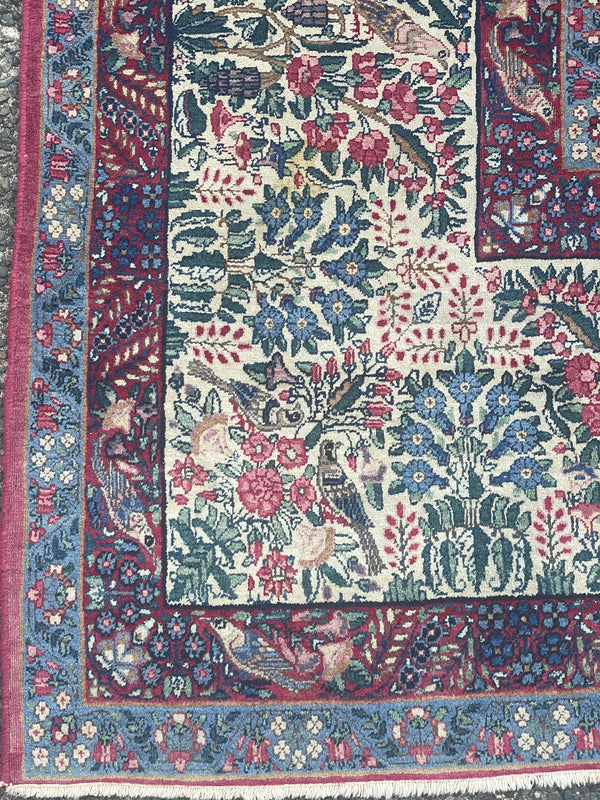 Antique Raver Kerman Tree of Life Persian Rug – Signed Arjomand Kermani