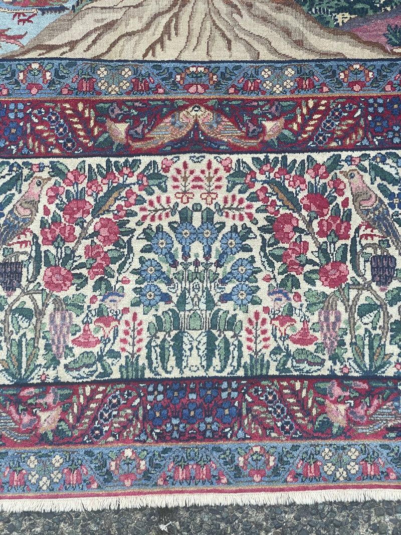 Antique Raver Kerman Tree of Life Persian Rug – Signed Arjomand Kermani