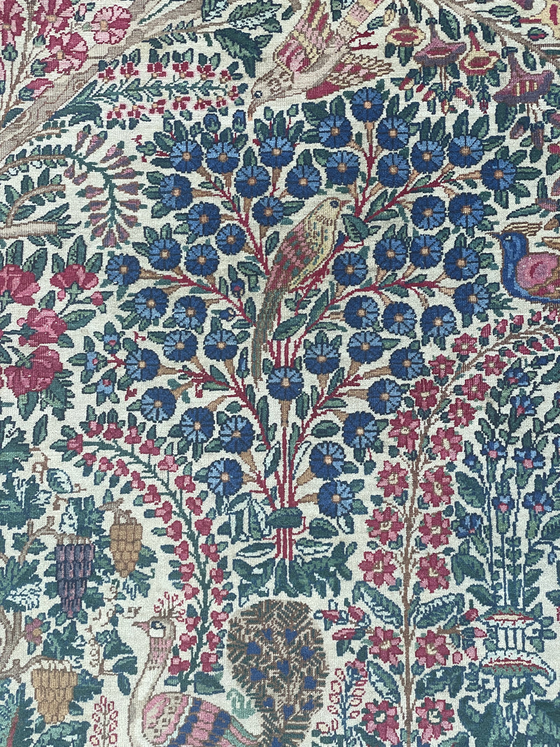 Antique Raver Kerman Tree of Life Persian Rug – Signed Arjomand Kermani