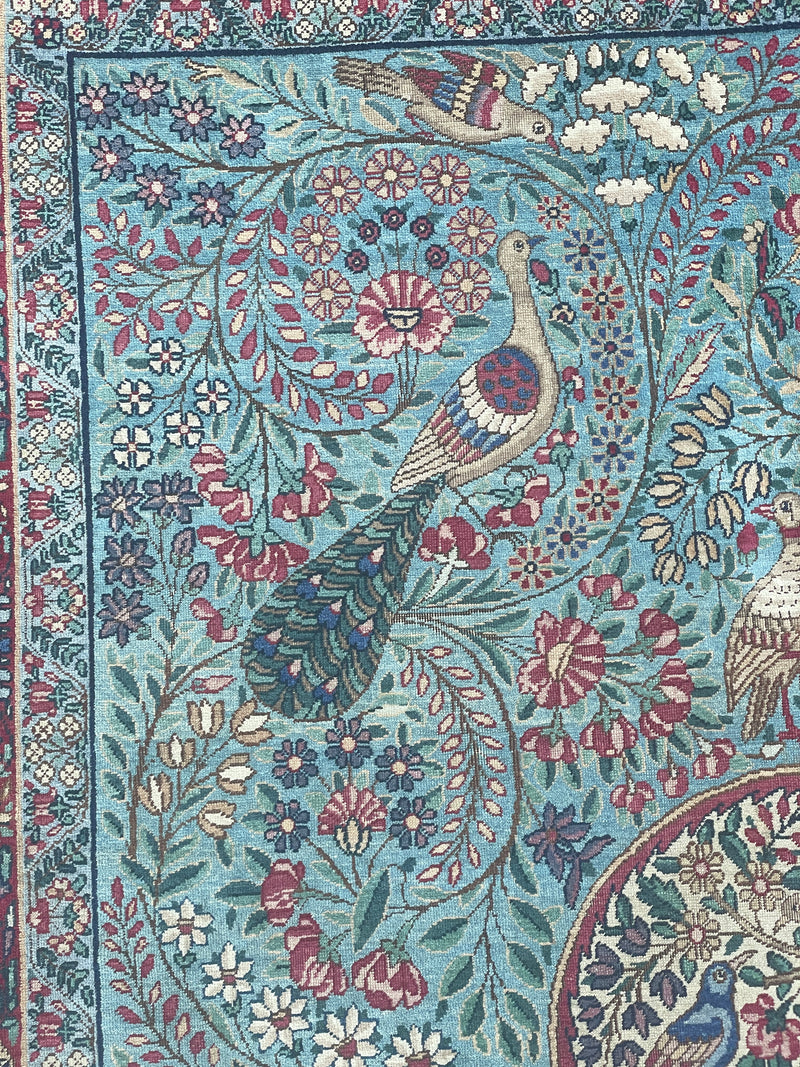 Antique Raver Kerman Tree of Life Persian Rug – Signed Arjomand Kermani