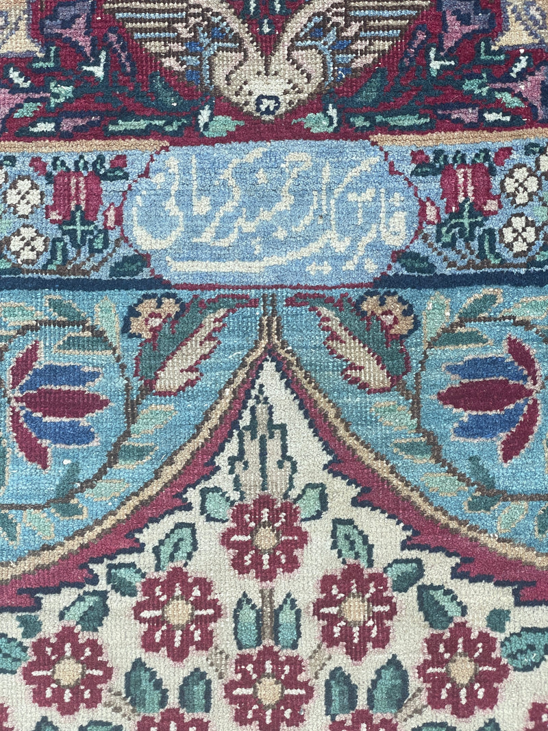 Antique Raver Kerman Tree of Life Persian Rug – Signed Arjomand Kermani