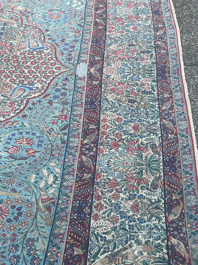 Antique Raver Kerman Tree of Life Persian Rug – Signed Arjomand Kermani