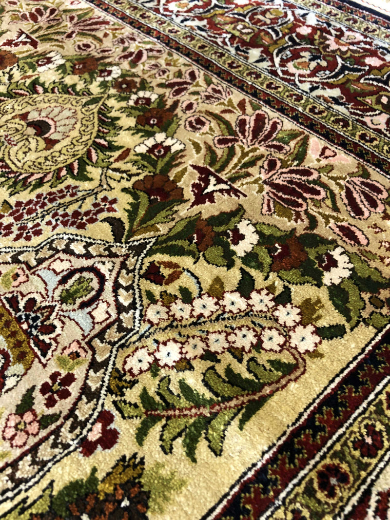 VINTAGE EGYPTIAN SILK RUG-MEHRAB DESIGN