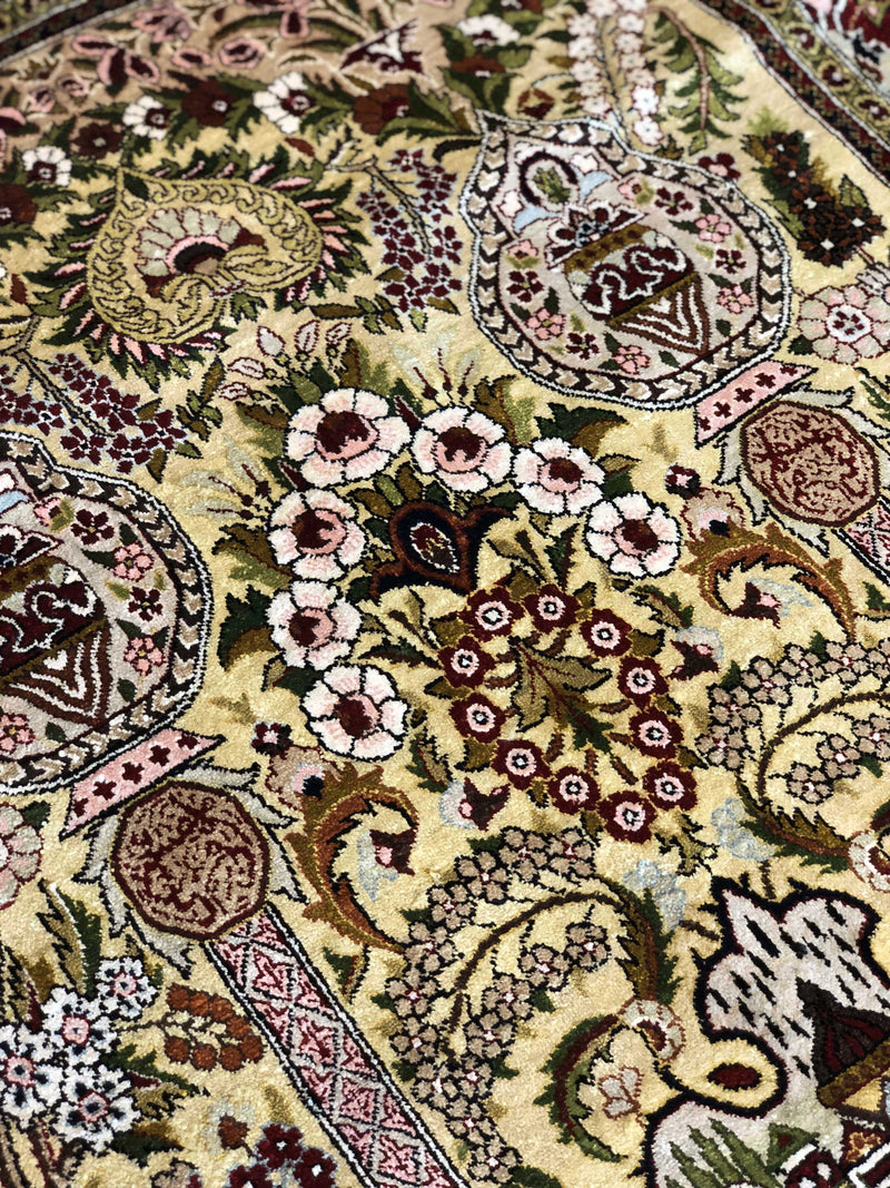VINTAGE EGYPTIAN SILK RUG-MEHRAB DESIGN