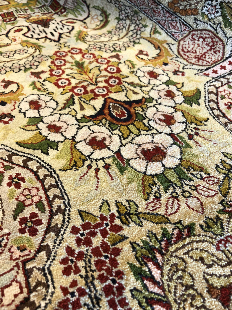 VINTAGE EGYPTIAN SILK RUG-MEHRAB DESIGN