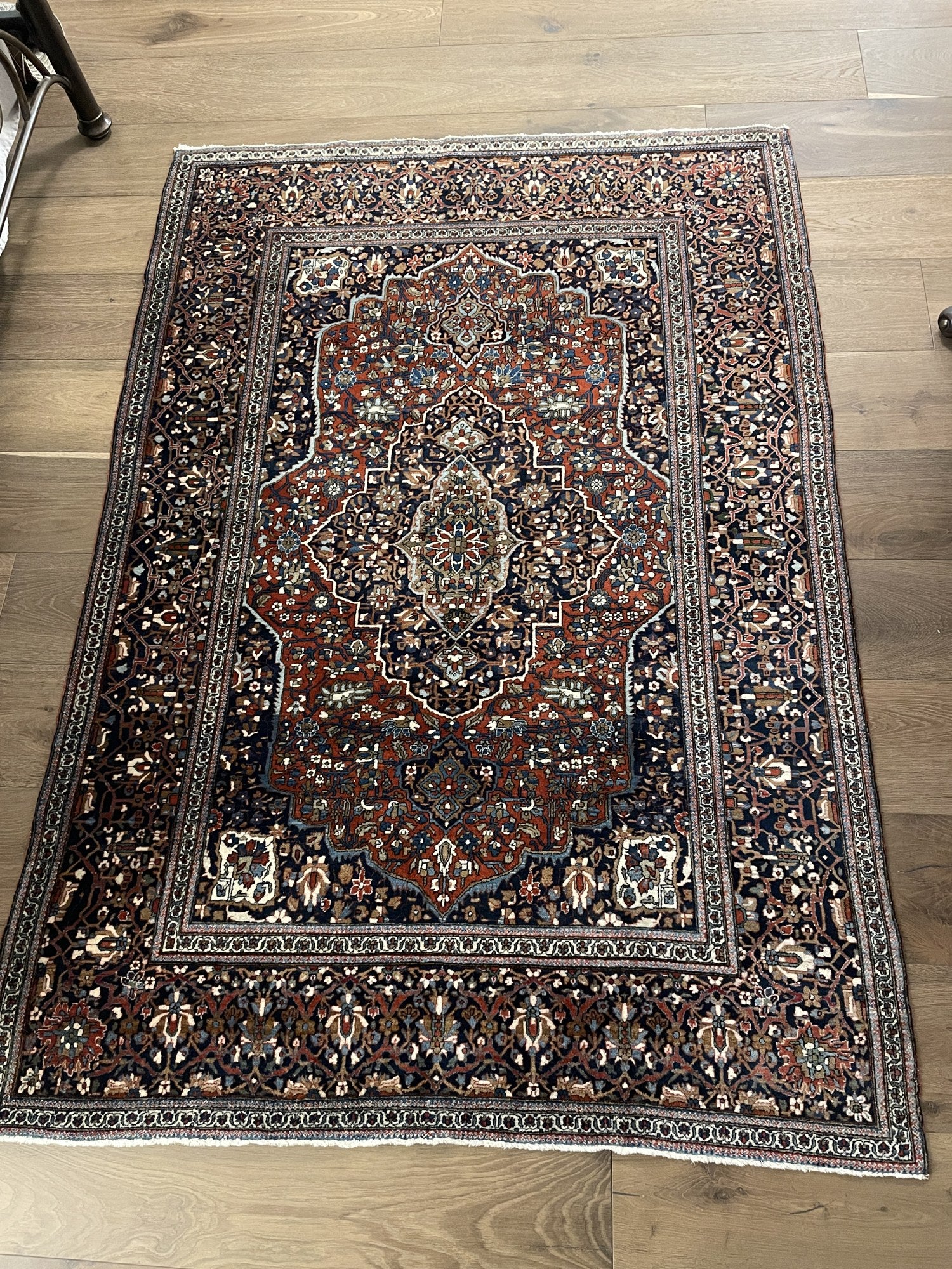 Fine Antique Kashan Persian Rug, Mohtasham Quality – photo 1