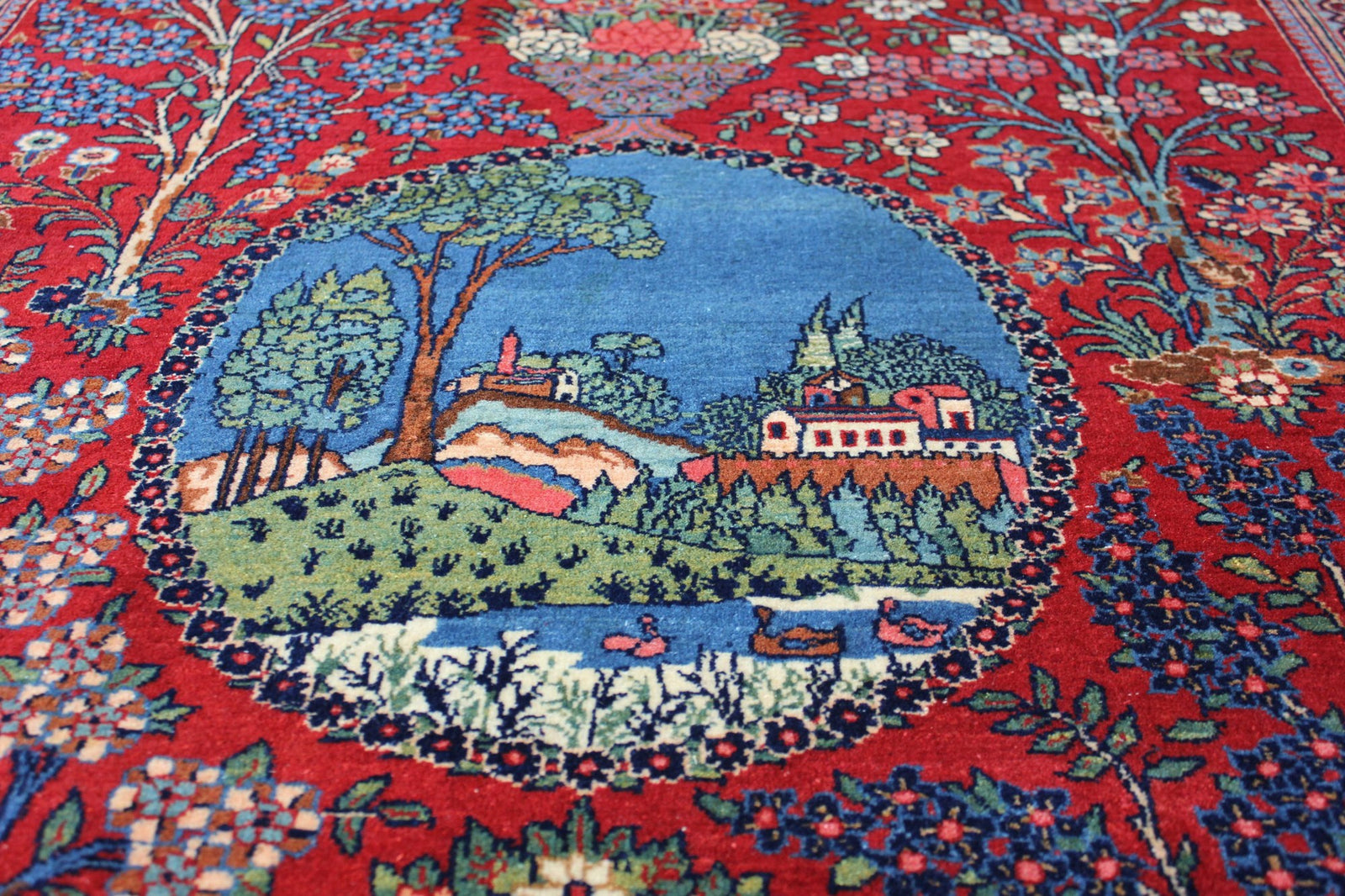Pair of Antique Kork Kashan Garden Prayer Rugs, circa 1925–1935 – photo 1