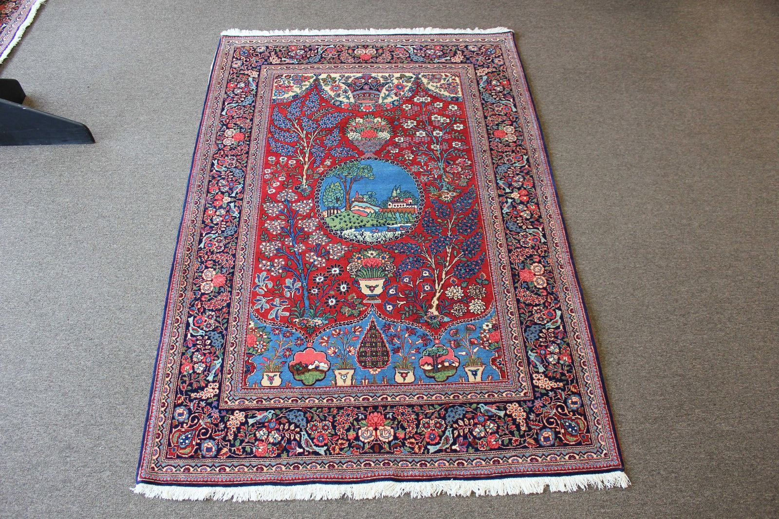 Pair of Antique Kork Kashan Garden Prayer Rugs, circa 1925–1935 – photo 3