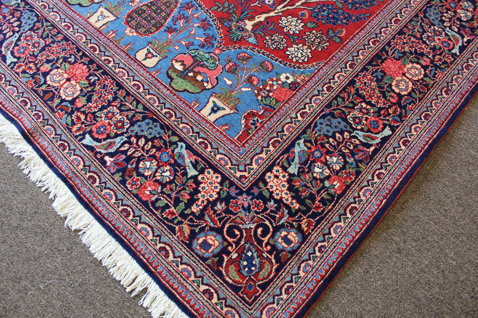 Pair of Antique Kork Kashan Garden Prayer Rugs, circa 1925–1935 – photo 4