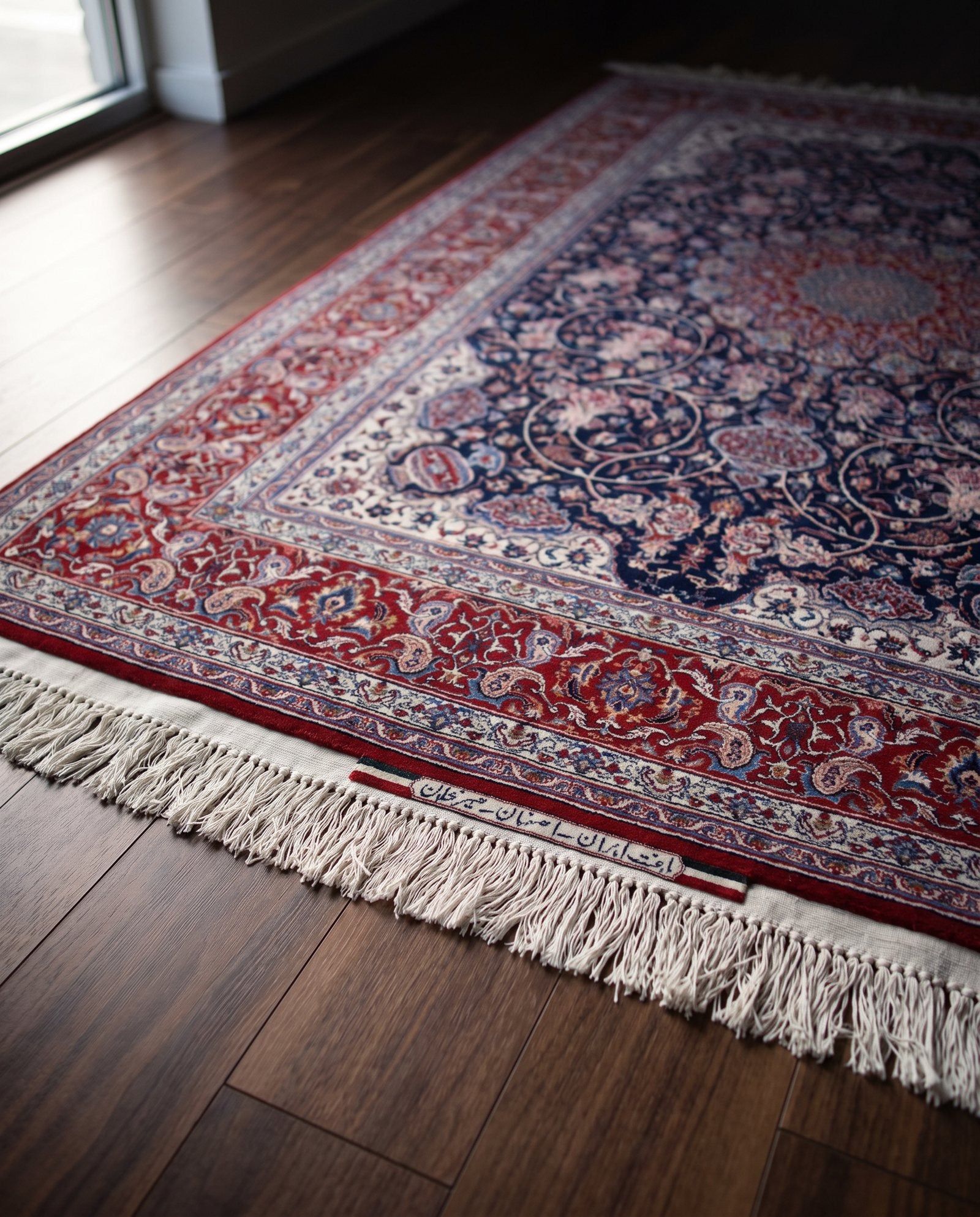 Rare, published Isfahan Rug by Mohammad Seirafian, corner