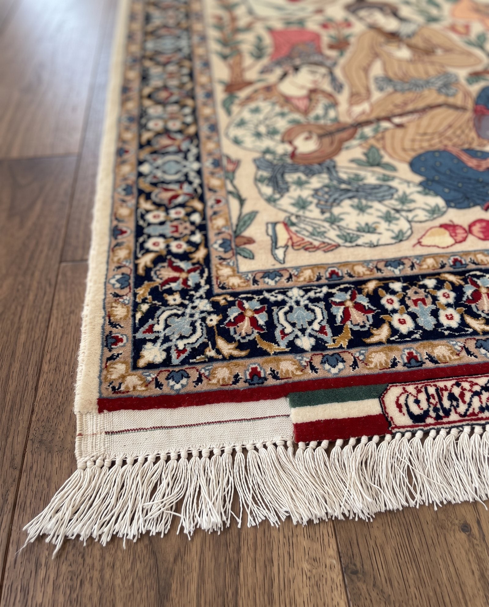 Seirafian Isfahan Miniature Rug – Poets in the Garden, corner