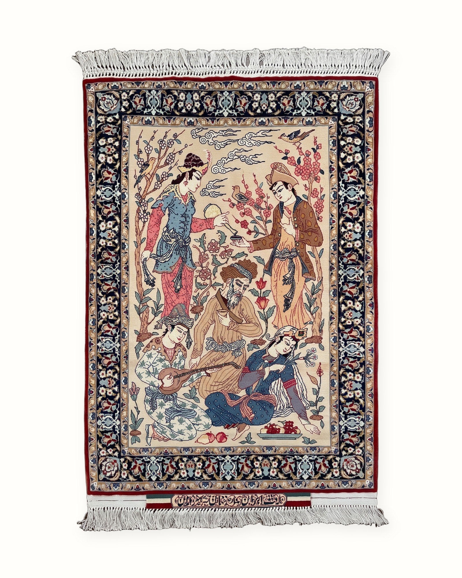 Seirafian Isfahan Miniature Rug – Poets in the Garden, whole rug