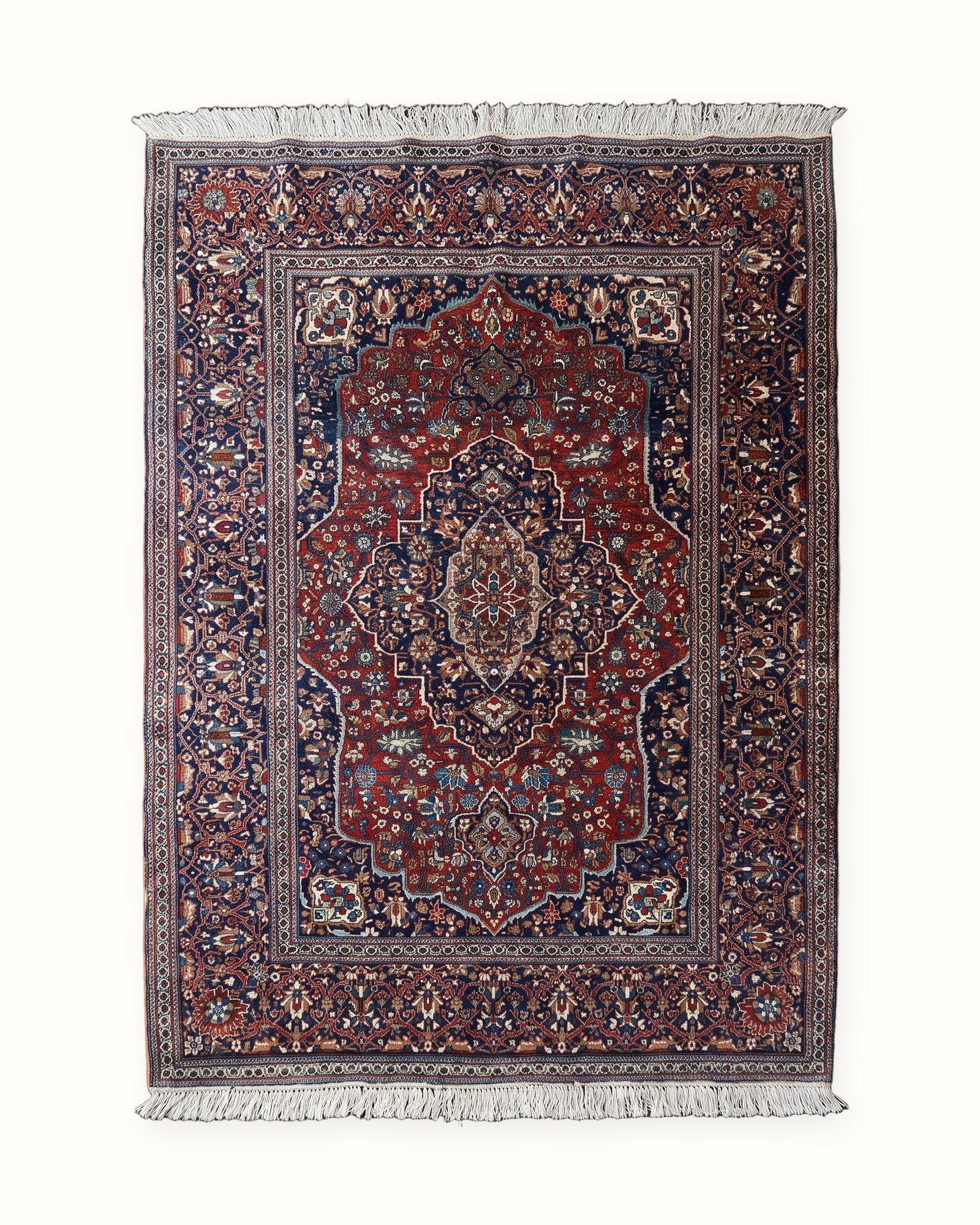Fine Antique Kashan Persian Rug, Mohtasham Quality – circa 1890–1905, whole rug