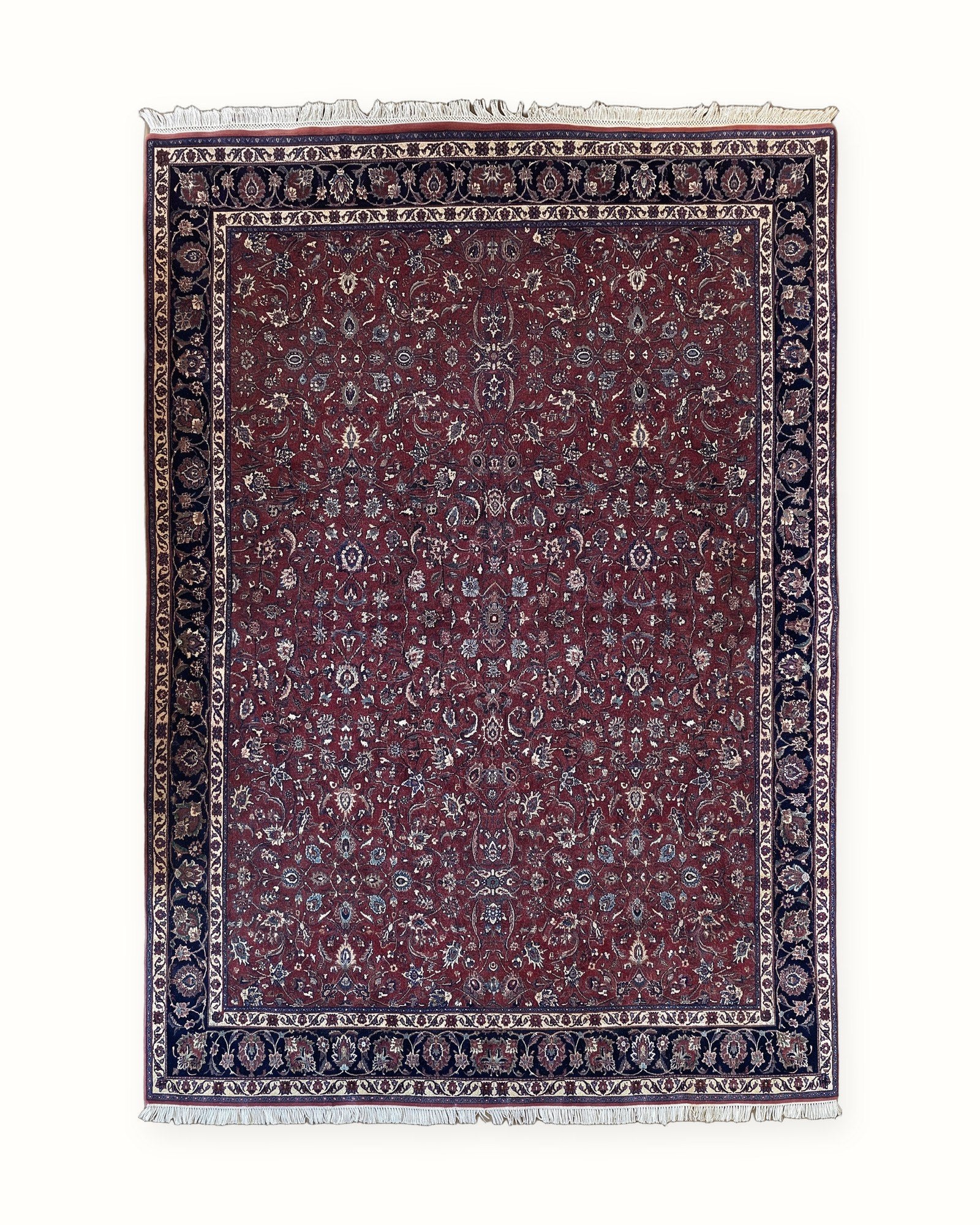 Fine Bijar Persian Rug – All-Over Floral, Wool & Silk, 8'4" x 12'2", whole rug