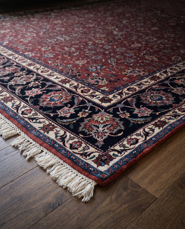 Fine Bijar Persian Rug – All-Over Floral, Wool & Silk, 8'4" x 12'2"