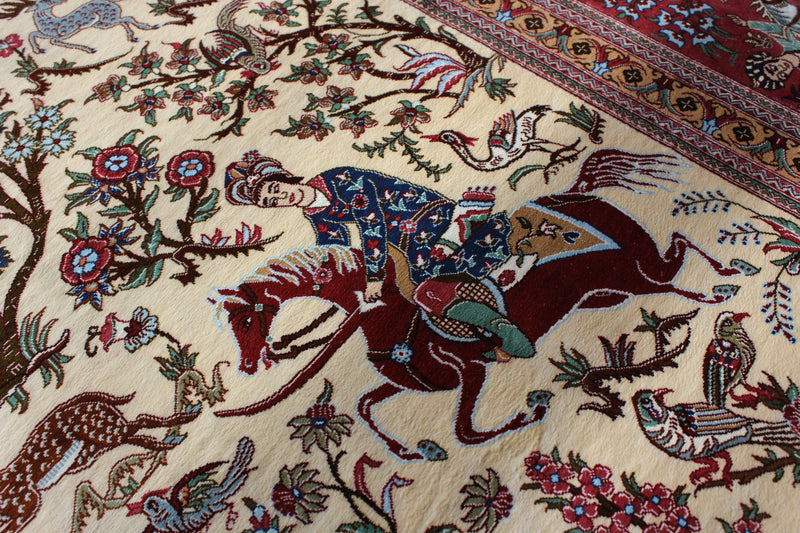 Pure Silk Hunting Scene by Master Bolandian