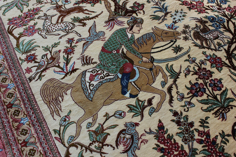 Pure Silk Hunting Scene by Master Bolandian