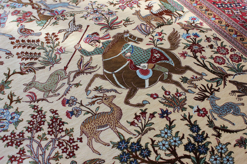 Pure Silk Hunting Scene by Master Bolandian